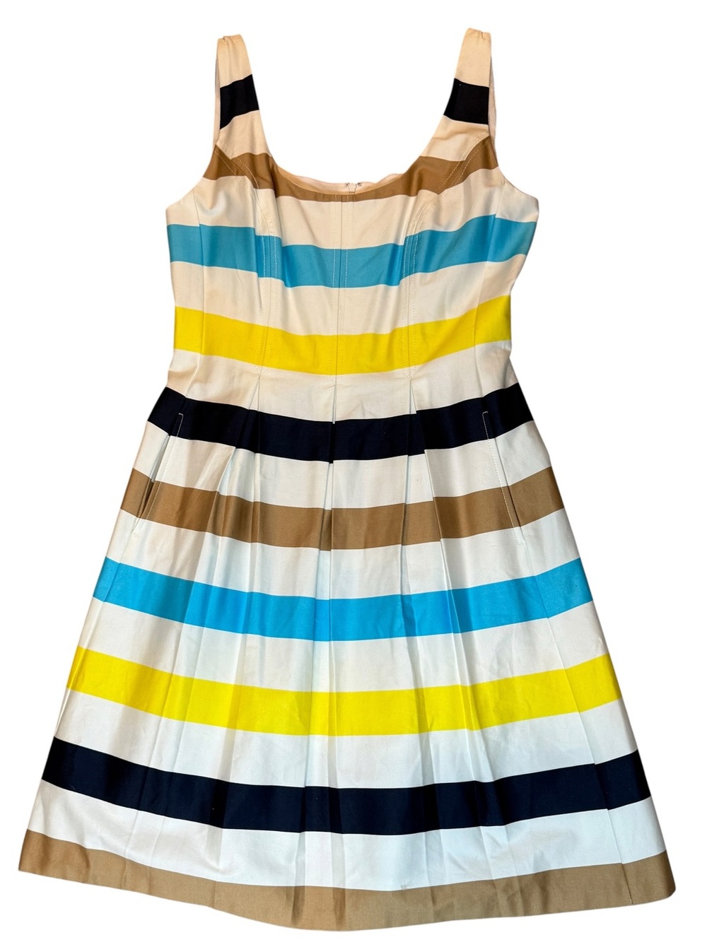 Nine West Girls' Striped Tank Dress in Yellow, Blue, Black & Tan